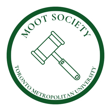 Moot Society logo from Toronto Metropolitan University featuring a gavel.