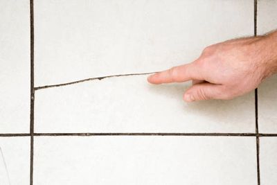 Cracked ceramic tile