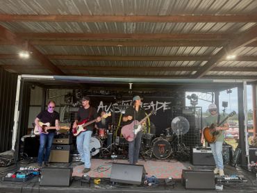 The Brian Chance Band performs on the covered stage at the 2026 Doyle Boil.