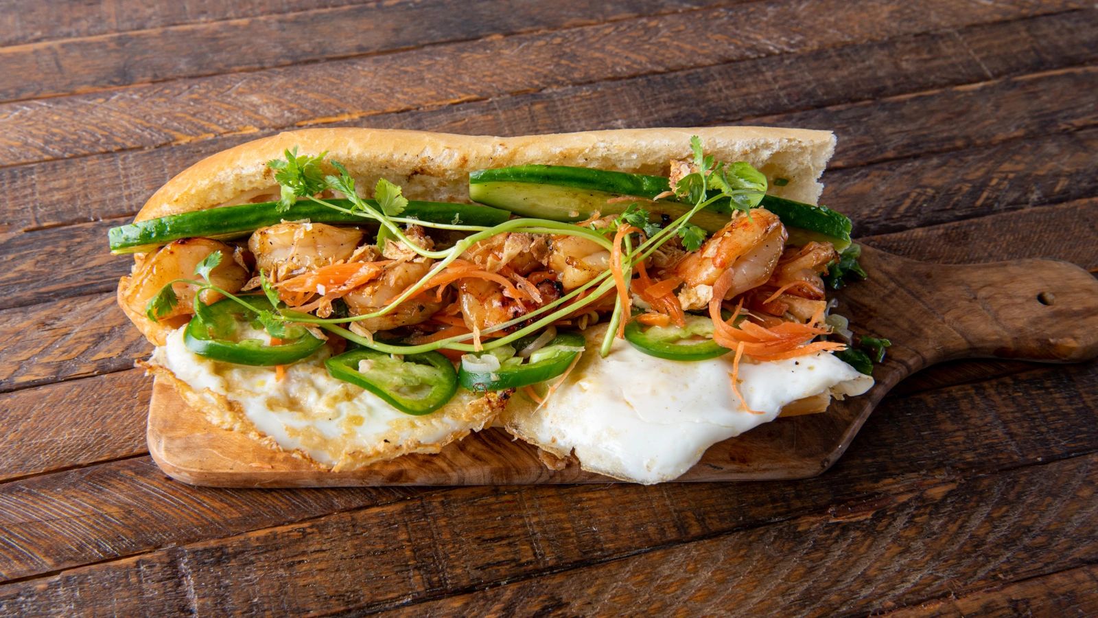 Shrimp Egg Banh Mi Sandwich