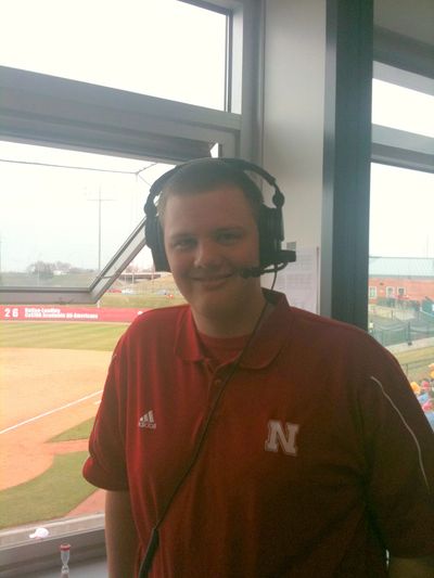 Nate Rohr broadcasting Nebraska softball