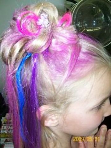 Kids fun bright colored hair