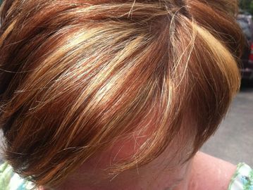 Women's retouch hair coloring thats affordable near New Berlin, WI Women's hair foiling for redheads