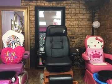Pedicures for kids, children, toddlers, sit in fun kid friendly pedicure chairs. Sit side by side 