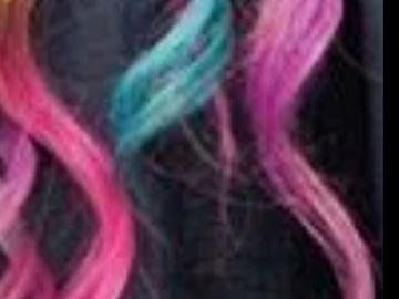 Balayage hair color for kids with fun hot colors like blue, pink, teal
