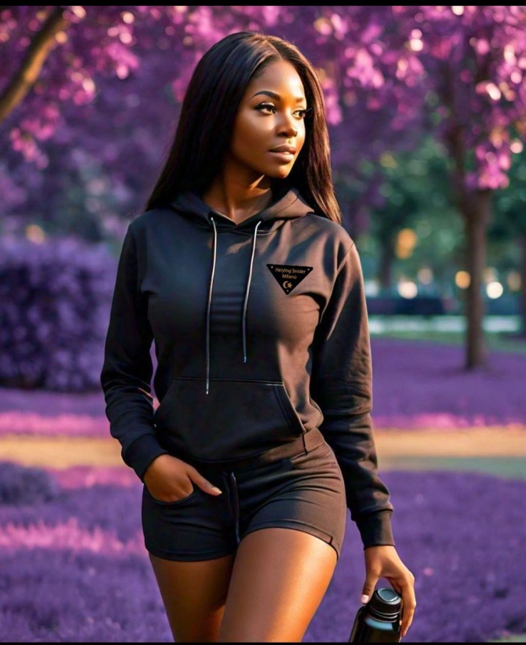 Haiying Snider Black Hoodie