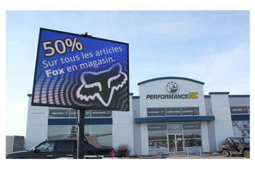 Affichage d'une promotion sur écran led.