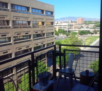 Patio with mountain view