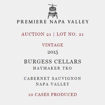 2015 Premiere Napa Valley Burgess Cabernet Sauvignon