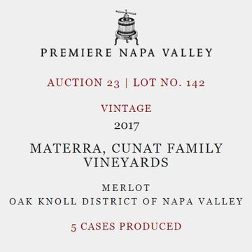 2017 Premiere Napa Valley Materra, Cunat Merlot