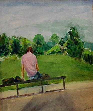 Vertical Acrylic painting “Vista”