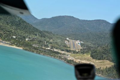 Establishing final for runway 14 at Shute Harbour on a windy day!