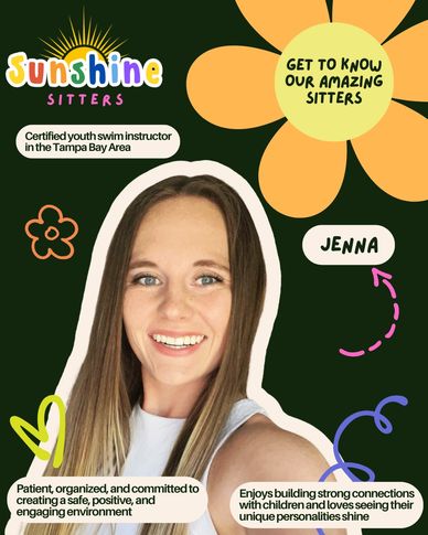 Meet Jenna, a certified youth swim instructor with Sunshine Sitters in Tampa Bay.