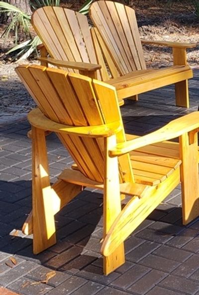 This set has 3 coats of Australia Timber Oil (Natural color), and clear flex seal on the bottoms