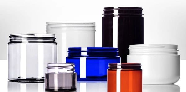 Containers in PET and HDPE for supplement products.