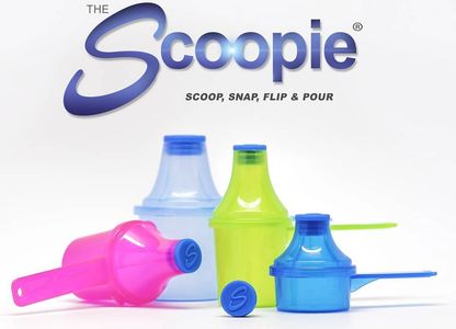 Plastics BPA Free scoops with attached funnel for mess proof pouring and dispensing of supplements.