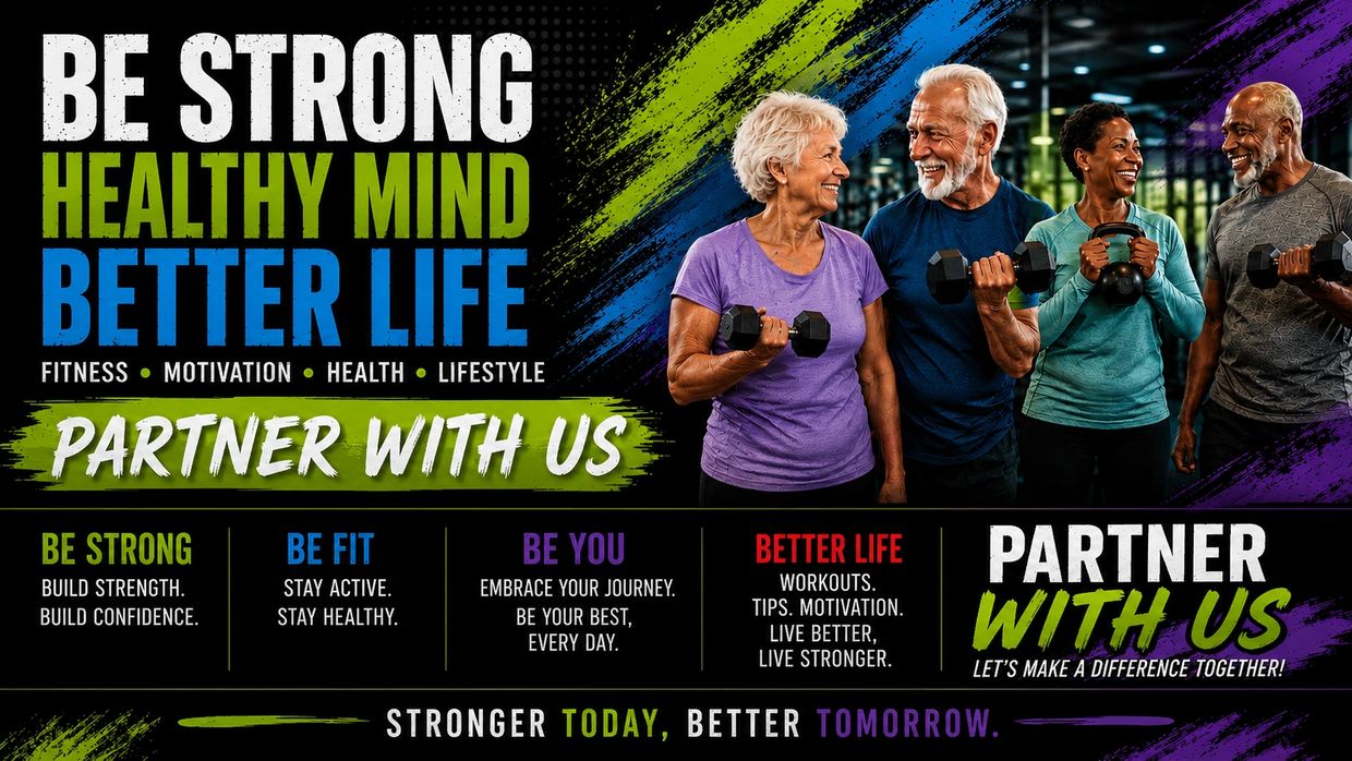 Seniors exercising together, promoting strength, health, and motivation for a better life.