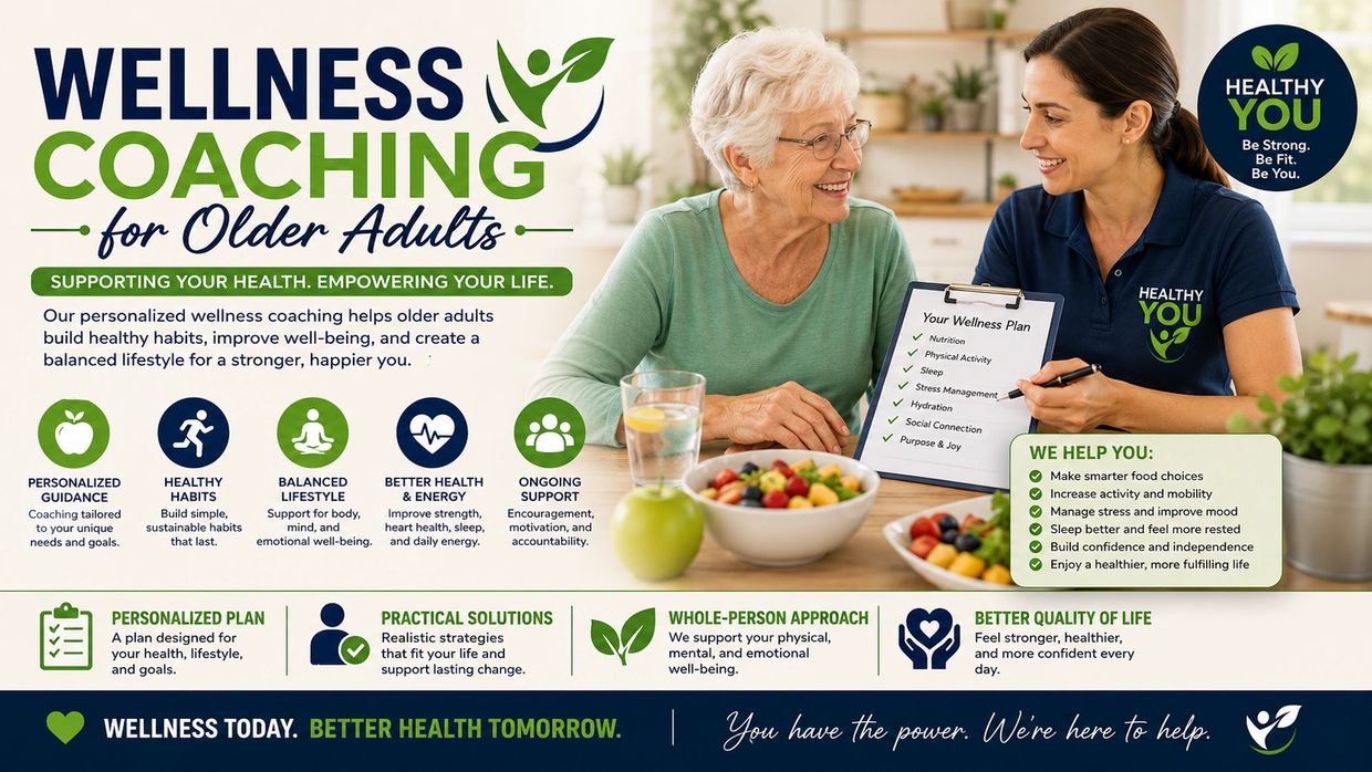 Wellness coaching supports older adults with personalized health and lifestyle plans.