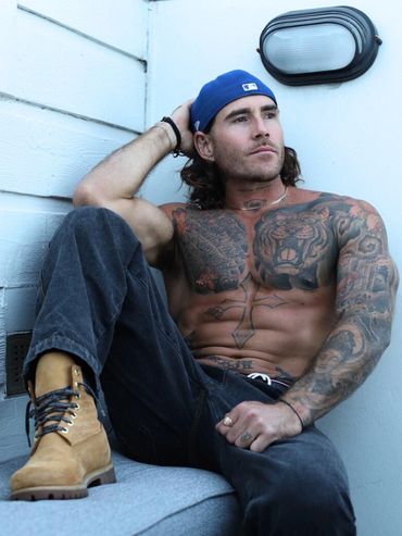 Sebastian posing male stripper NSW