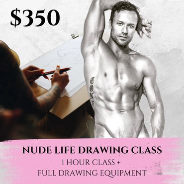 Life drawing class Canberra ACT hens party group sketching and celebrating during a private mobile e