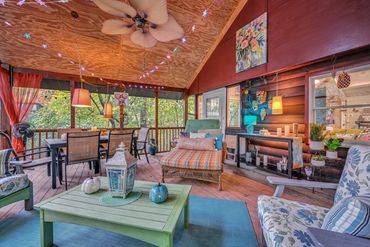 Cozy and comfortable screened porch retreat in a home available for rent with airbnb & vrbo
