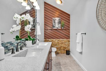 luxurious master bathroom retreat in a upscale vacation rental with airbnb and vrbo