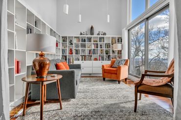 Library retreat in a luxury home overlooking Harrisburg, PA available for rent through airbnb & vrbo