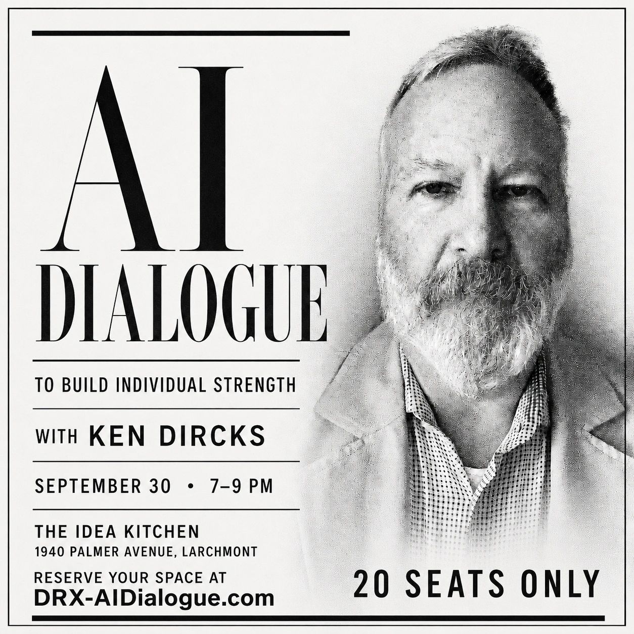 AI Dialogue with Ken Dircks event poster.