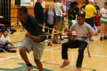 Kids enjoy Bungee Bootcamp group fitness classes