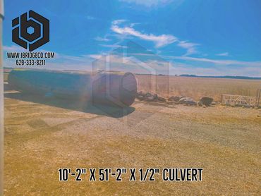 10' diameter Tanker Car Culvert Pipe 51' Long