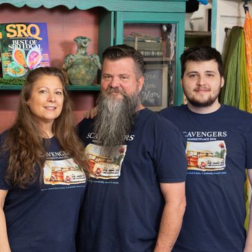 Klark, Sherry, Austin, Uncle Mike in front of SRQ Magazine after winning Best Family-Owned Business