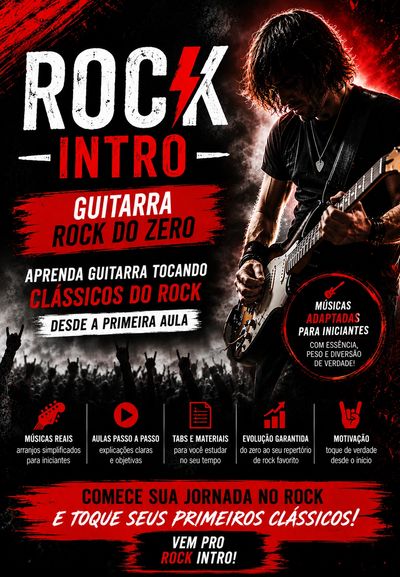 Curso de guitarra Rock Intro para iniciantes.