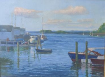 Greenwich Harbor painting.