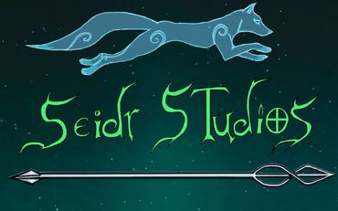 The Seidr Studios logo, I drew it on paper, used and old scanner and had to color it with a mouse.