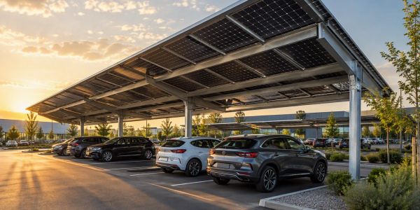 Ombrière photovoltaïque de parking pour entreprises