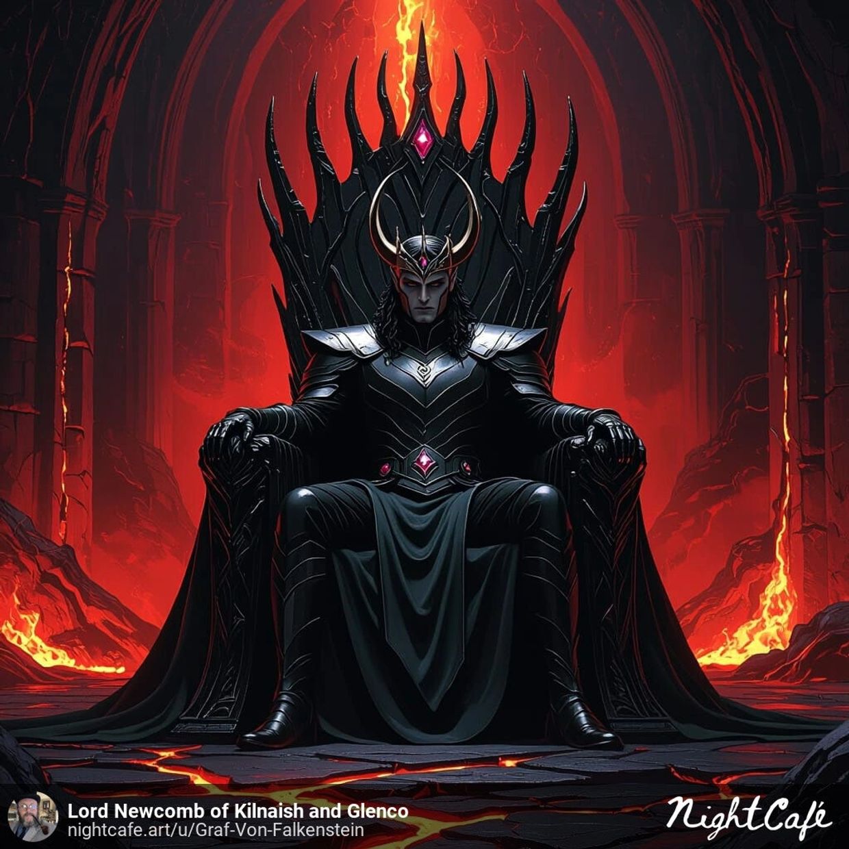 Loki on his dark throne