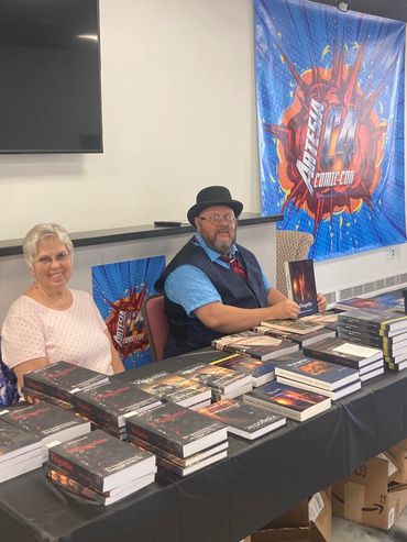Book signing with my sister at the Ocotillo Performing Arts Centre, 5-21-22
