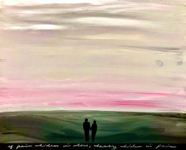 “Apocalyptic Love” multimedia acrylic on canvas and leather