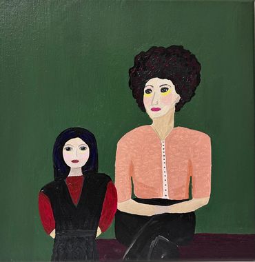 “You Are All I Need” self portrait with my mother from 1972, acrylic on canvas