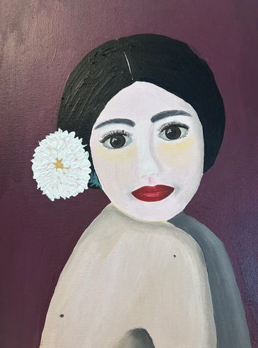 “Dahlia” acrylic on canvas