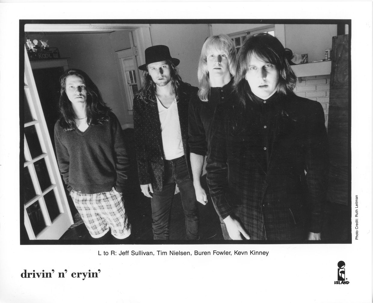 Jeff Sullivan, Tim Nielsen, Buren Fowler and Kevn Kinney as Drivin N Cryin Circa 1989.