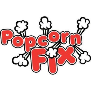 Popcorn Fix logo with popping popcorn