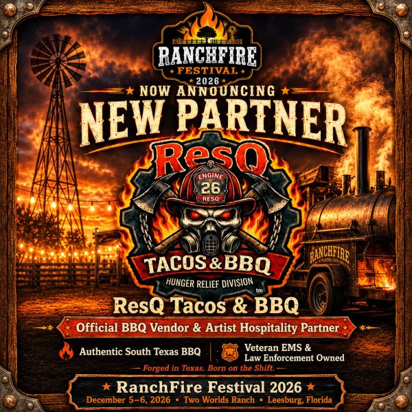RanchFire Festival 2026 announces new partner ResQ Tacos & BBQ.