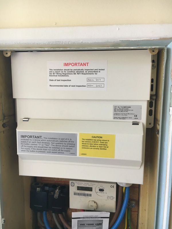 New Wylex consumer unit