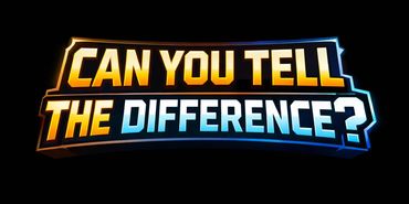 Bold text asking, 'Can you tell the difference?' with warm and cool color tones on black.
