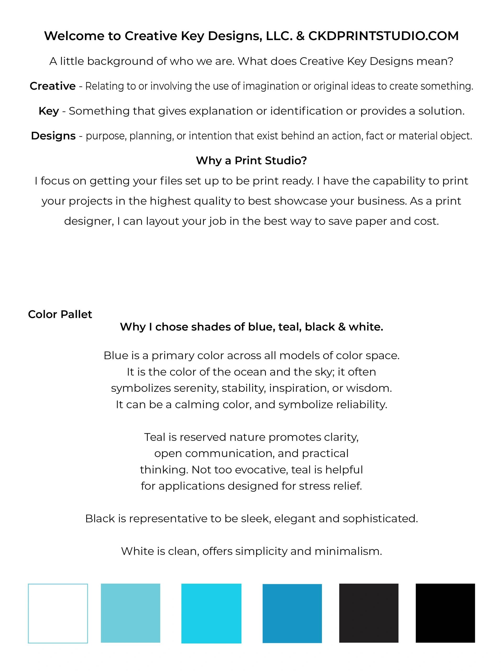 Explains what Creative Key Designs Means.