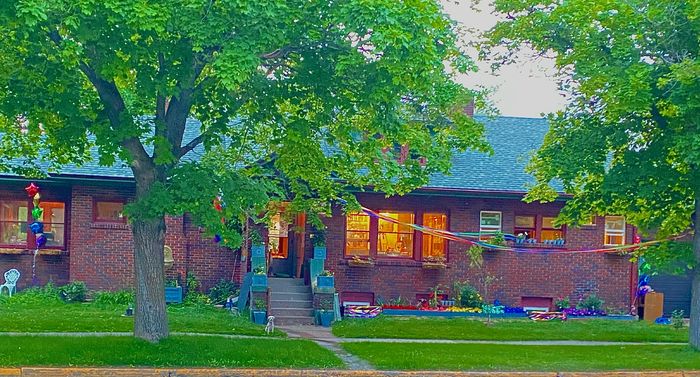 The front of the frat house in June 2021