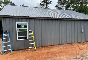 Metal roof, metal siding, metal building