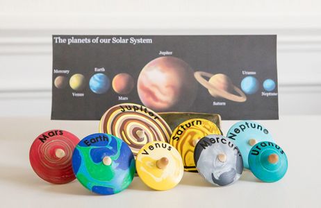 planet themed spinning tops