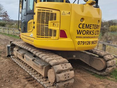 a bulldozer with the company name on it.